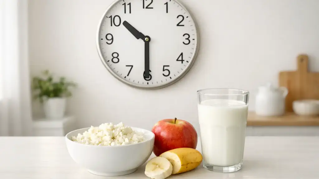 Второй завтрак около 10:30 на кухонном столе