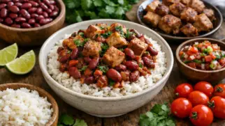 Фото рецепта: Чифрихос закуска из фасоли и свинины по коста рикански