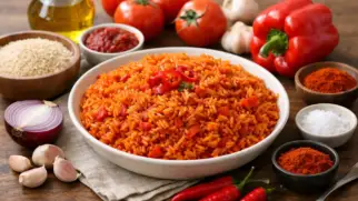 Фото рецепта: Джоллоф райс с томатами и специями по нигерийскому рецепту