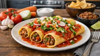Фото рецепта: Энчиладас гватемальские с мясом и овощами