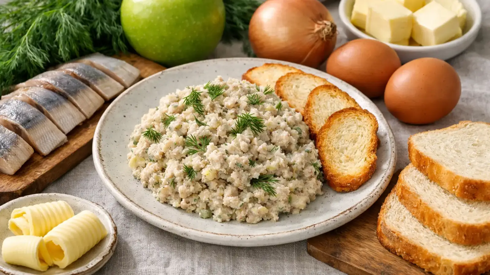 Фото блюда: Форшмак из сельди с яблоком и укропом ароматная нежность, рецепт с фото