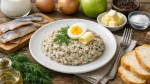 Фото блюда: Форшмак из сельди с яйцом и сливочным маслом с нежной текстурой