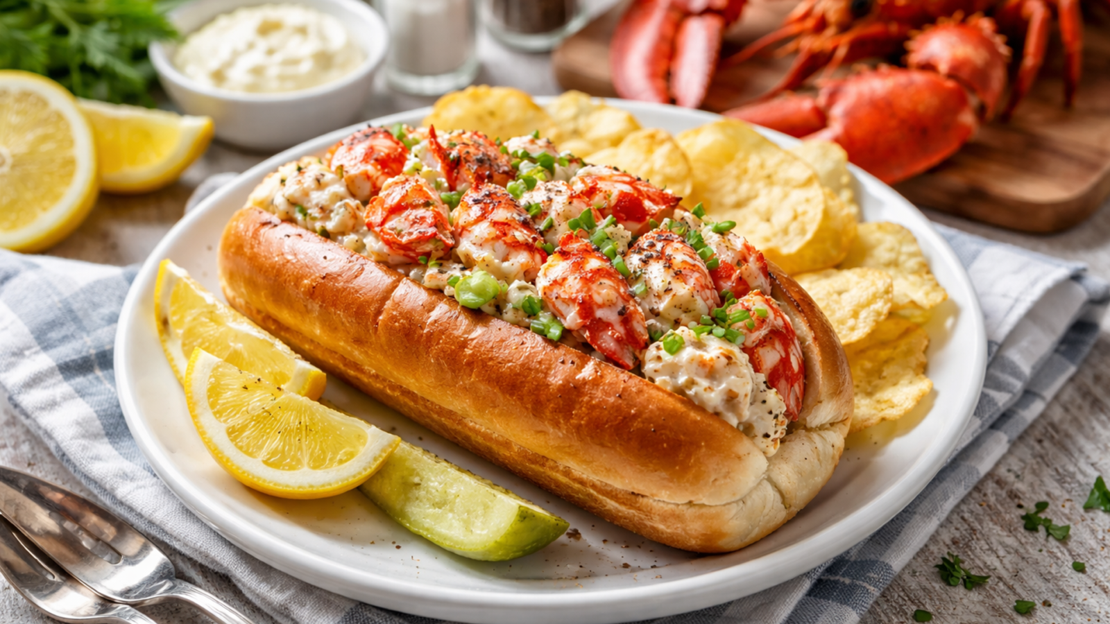 Фото блюда: Лобстер ролл с омаром и нежным соусом по канадскому рецепту, рецепт с фото