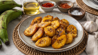 Фото рецепта: Жареные бананы плантайн с пряностями по камерунскому рецепту