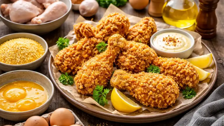 Фото блюда: Фрайд чикен в кукурузной панировке с хрустящей корочкой