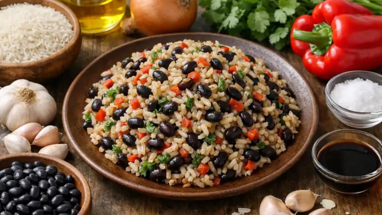 Фото блюда: Гайо пинто рис с черной фасолью и овощами по коста рикански