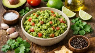 Фото рецепта: Гуакамоле с лаймом и кинзой свежей нежный с ярким вкусом