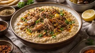 Фото рецепта: Харис — пшеничная каша с мясом по оманскому рецепту