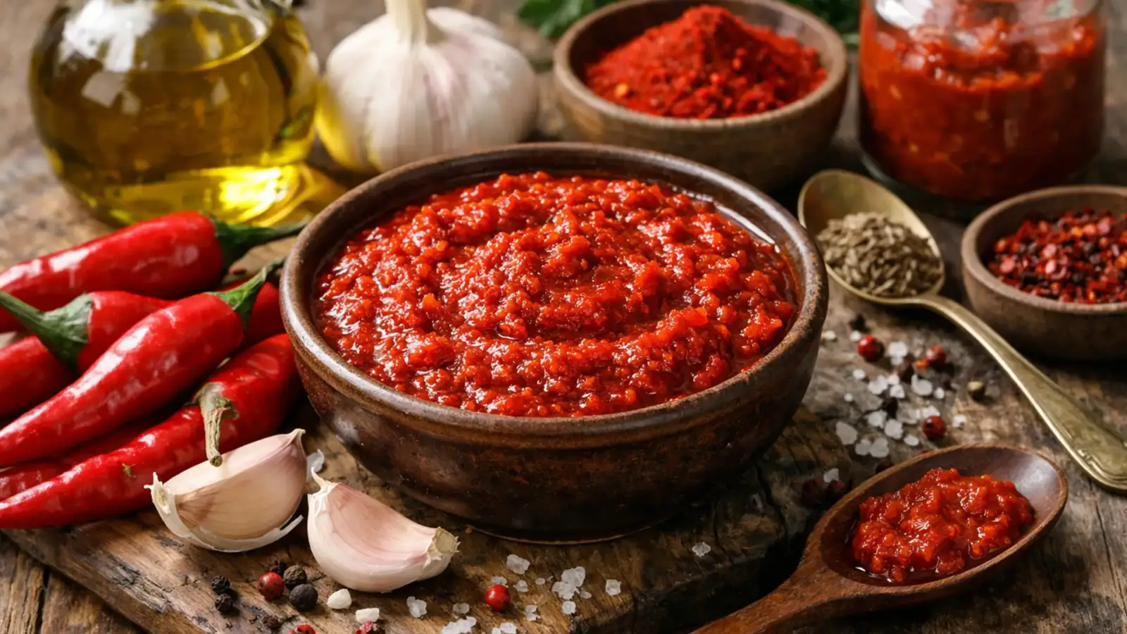 Фото блюда: Хариса острый соус из перца по ливийски насыщенный вкус, рецепт с фото