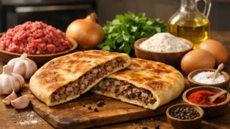 Фото рецепта: Хавоши лепешка с мясной начинкой