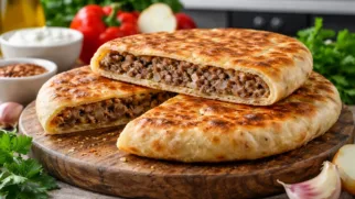 Фото рецепта: Хавоши лепешка с мясной начинкой