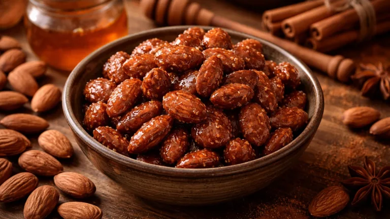 Фото блюда: Миндаль карамелизированный с медом и корицей, сладкий и ароматный