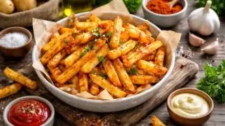 Фото рецепта: Картошка фри по домашнему с паприкой сладкой с хрустящей корочкой