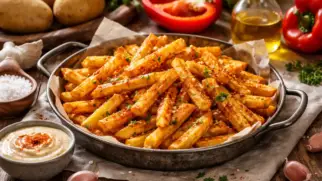 Фото рецепта: Картошка фри по домашнему с паприкой сладкой хрустящий вариант