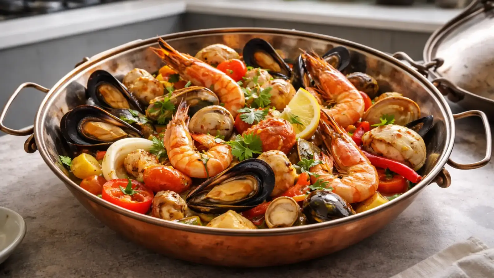 Фото блюда: Катаплана с морепродуктами и овощами, рецепт с фото