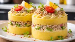 Фото блюда: Кауза, картофельная закуска с тунцом