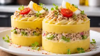 Фото рецепта: Кауза, картофельная закуска с тунцом