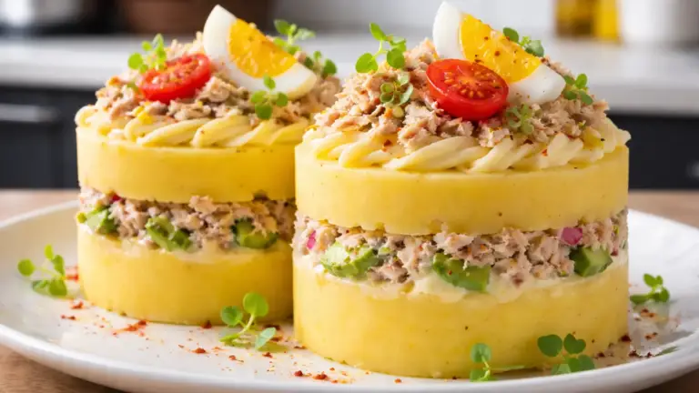 Фото блюда: Кауза, картофельная закуска с тунцом