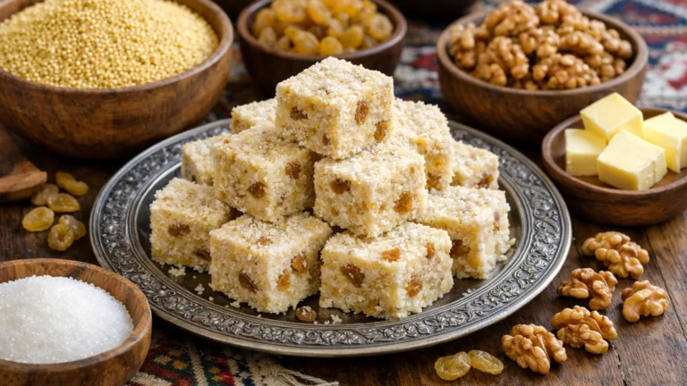 Фото блюда: Жент сладкий десерт из проса с маслом и орехами