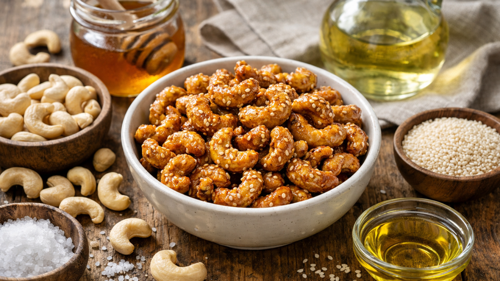 Фото блюда: Миндаль жареный с розмарином и морской солью с ароматной корочкой, рецепт с фото