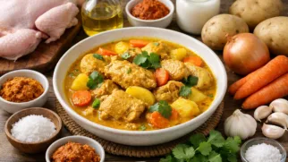 Фото рецепта: Кхмер карри с курицей и кокосовым молоком ароматный домашний