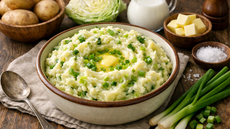 Фото блюда: Колканнон картофельное пюре с капустой и сливочным вкусом