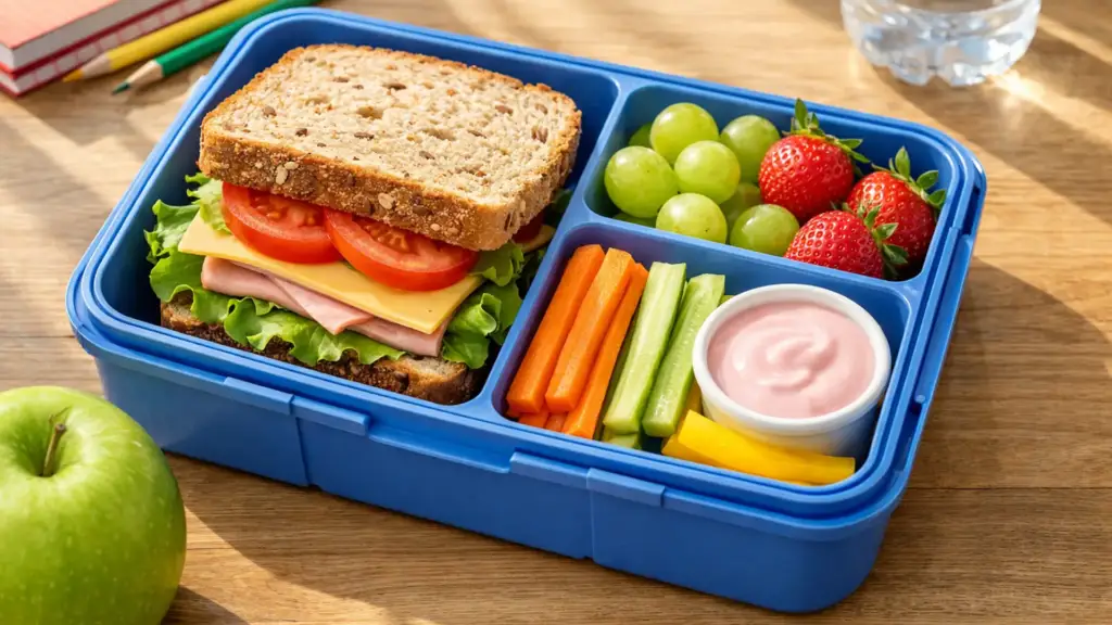 ланчбокс школьника с полезным перекусом
