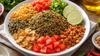 Фото рецепта: Лапет тхок салат из ферментированных чайных листьев острый мьянманский