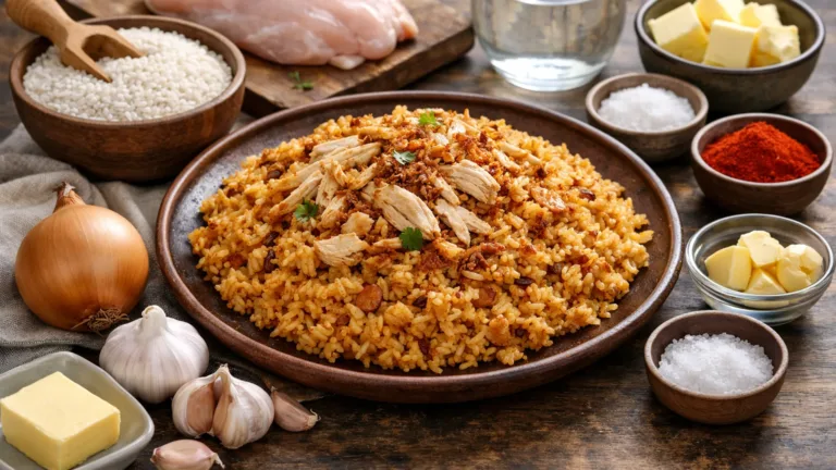 Фото блюда: Мадруба рис с курицей и пряностями томленый до кремовой текстуры