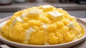 Фото блюда: Мамалыга с сыром и маслом сливочным