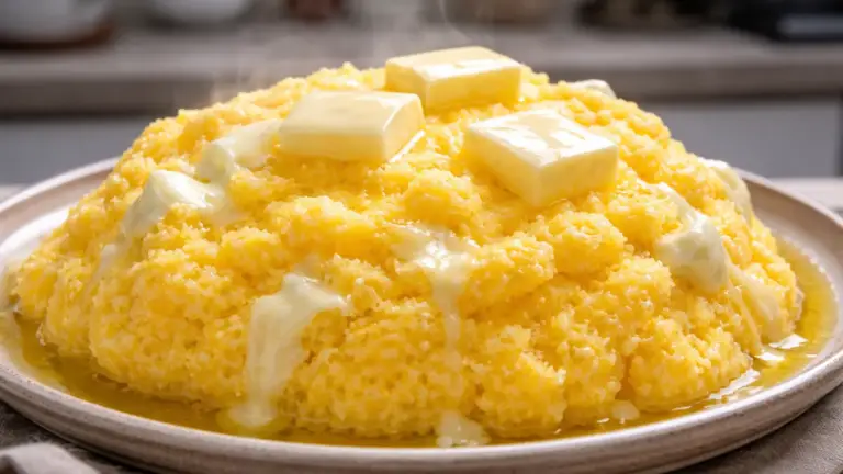 Фото блюда: Мамалыга с сыром и маслом сливочным