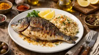 Фото рецепта: Машуай жареная рыба с рисом по оманскому рецепту