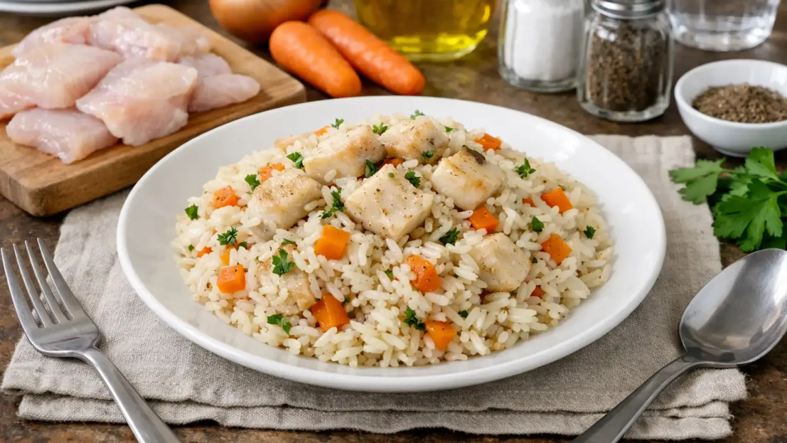 Фото блюда: Минтай с рисом в мультиварке с рассыпчатой текстурой, рецепт с фото