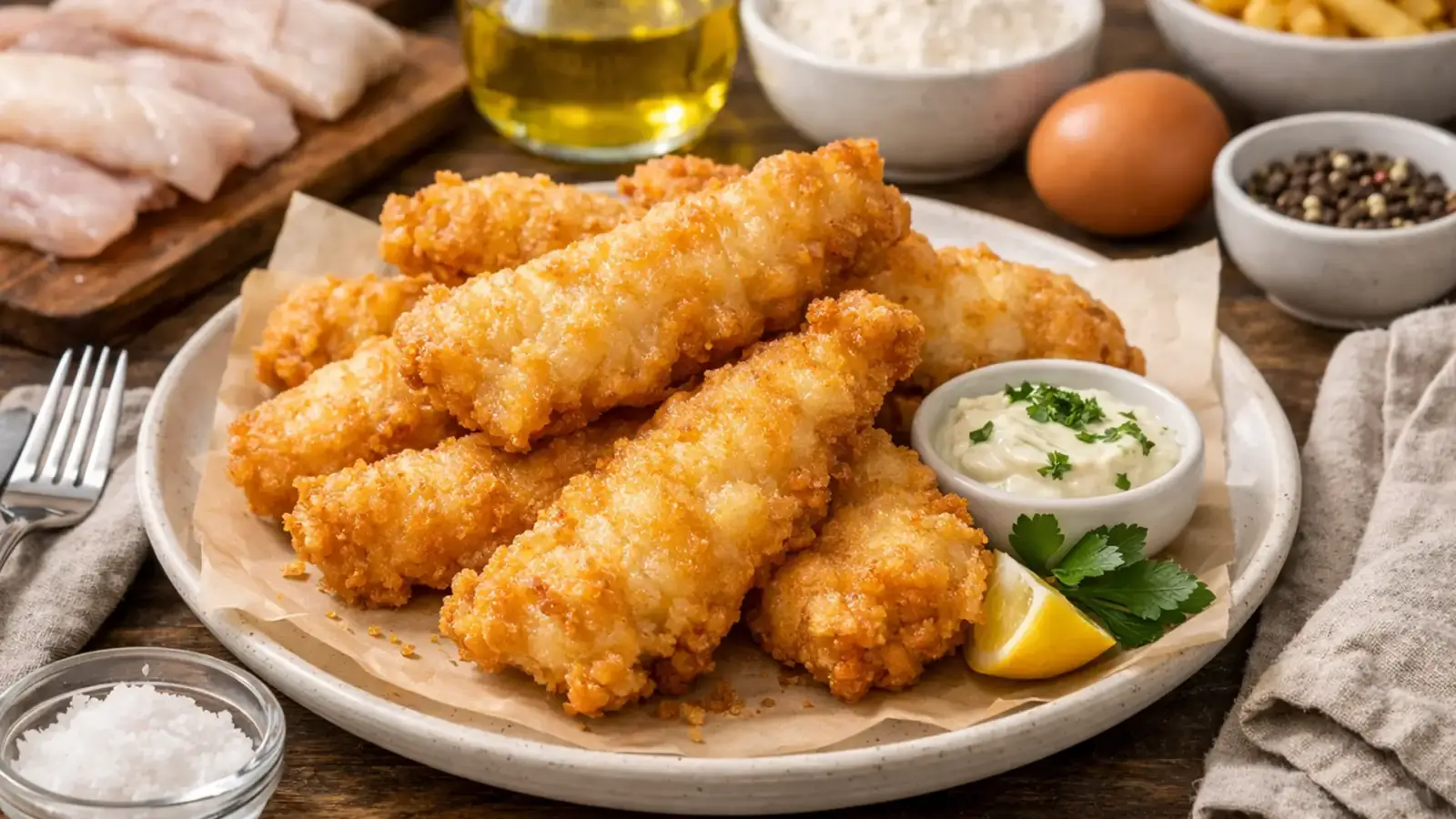 Фото блюда: Минтай в классическом кляре с хрустящей корочкой, рецепт с фото