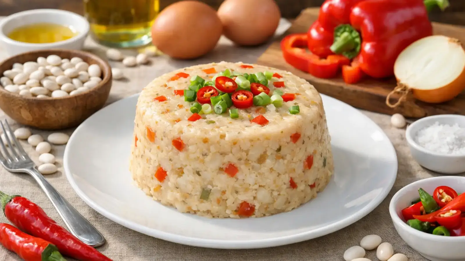 Фото блюда: Моимои пудинг из фасоли на пару по нигерийскому рецепту, рецепт с фото