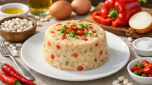 Фото блюда: Моимои пудинг из фасоли на пару по нигерийскому рецепту