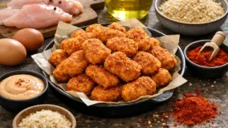 Фото рецепта: Наггетсы куриные острые с паприкой копченой хрустящий вариант