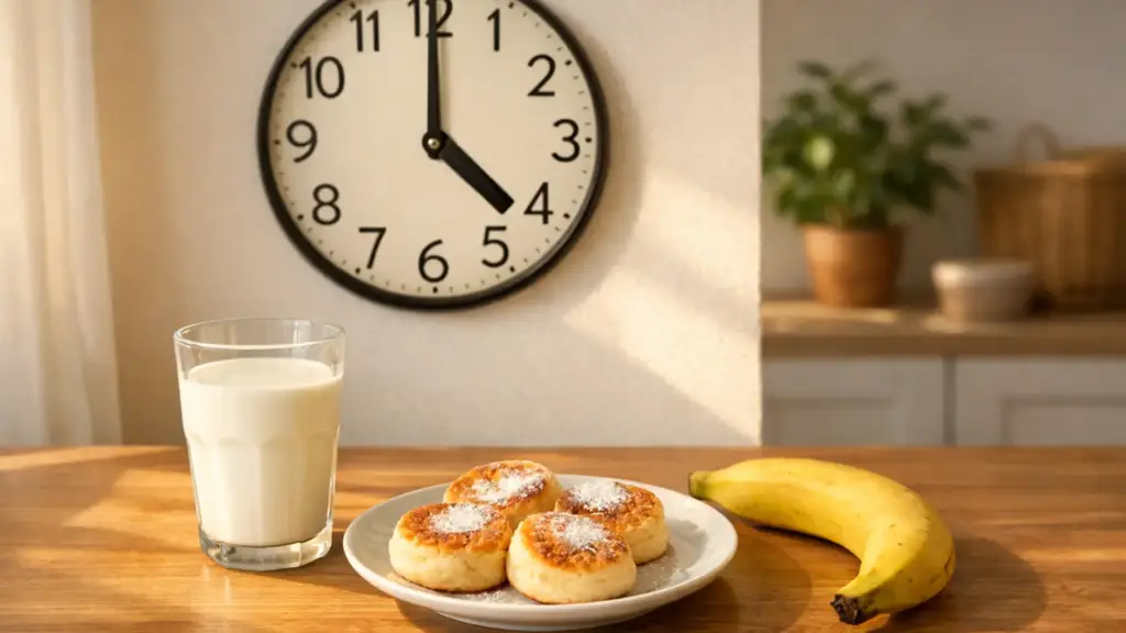 Время полдника около четырёх часов дня