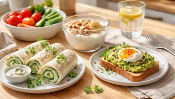Лёгкие блюда для перекуса из простых продуктов на столе