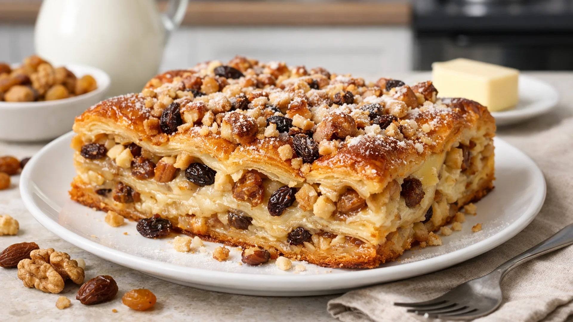 Фото блюда: Ом Али сладкая запеканка с орехами