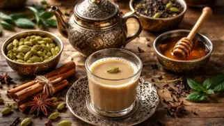 Фото рецепта: Оманский чай с кардамоном и специями ароматный и насыщенный