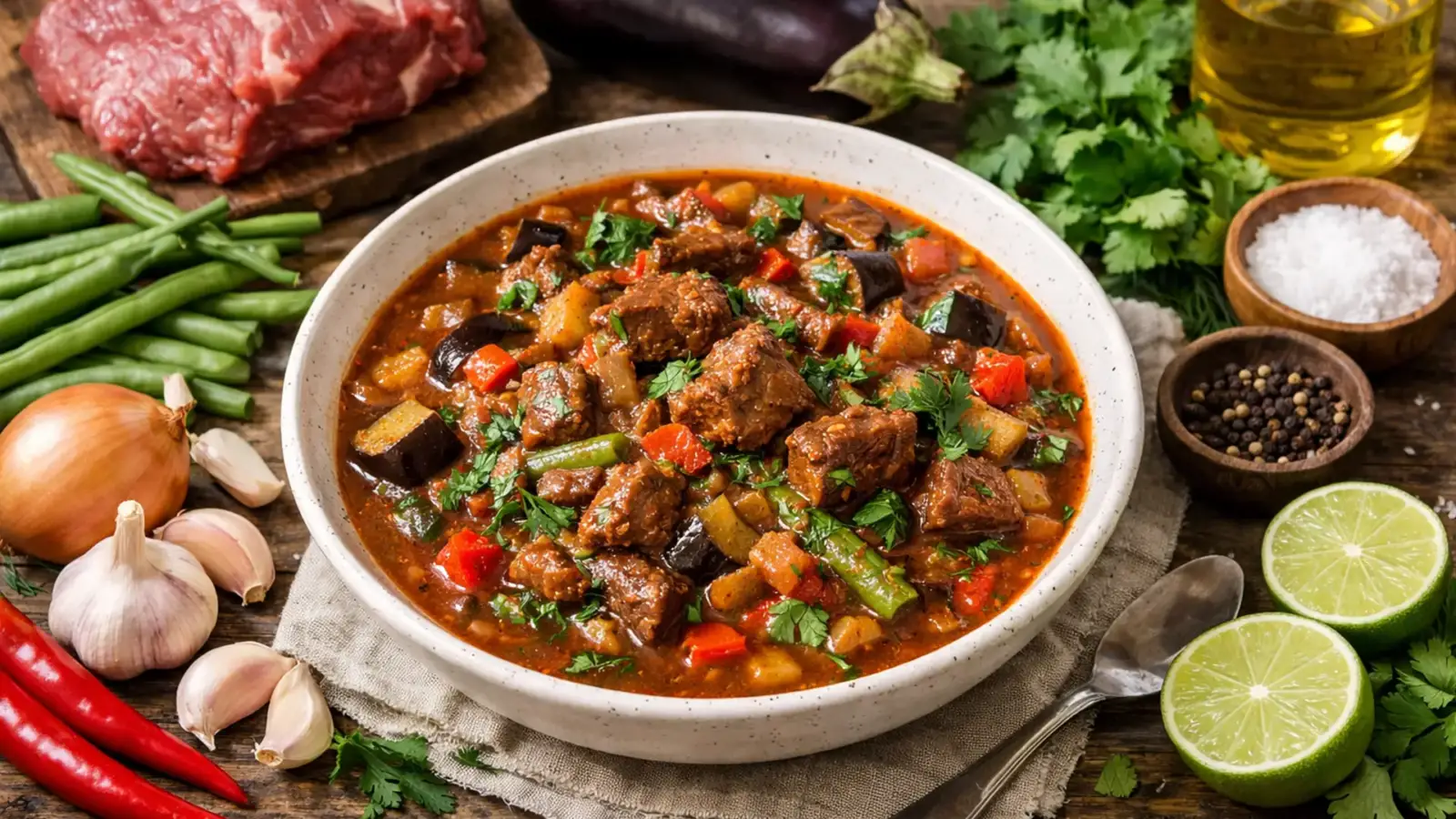 Фото блюда: Ор лам рагу из мяса с овощами и травами с насыщенным вкусом, рецепт с фото