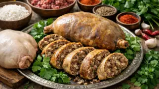 Фото рецепта: Осбан фаршированные бараньи желудки по ливийски традиционный рецепт