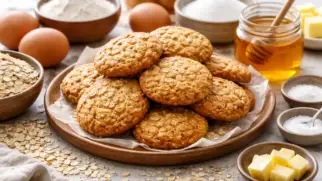 Фото рецепта: Овсяное печенье с медом мягкое и ароматное для полдника