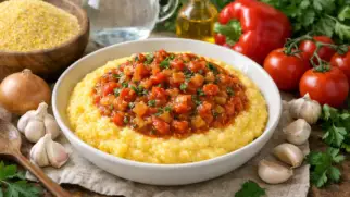 Фото рецепта: Пап кукурузная каша с соусом по южноафрикански