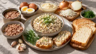 Фото рецепта: Паштет из тунца с яйцом и майонезом нежный намазочный вариант