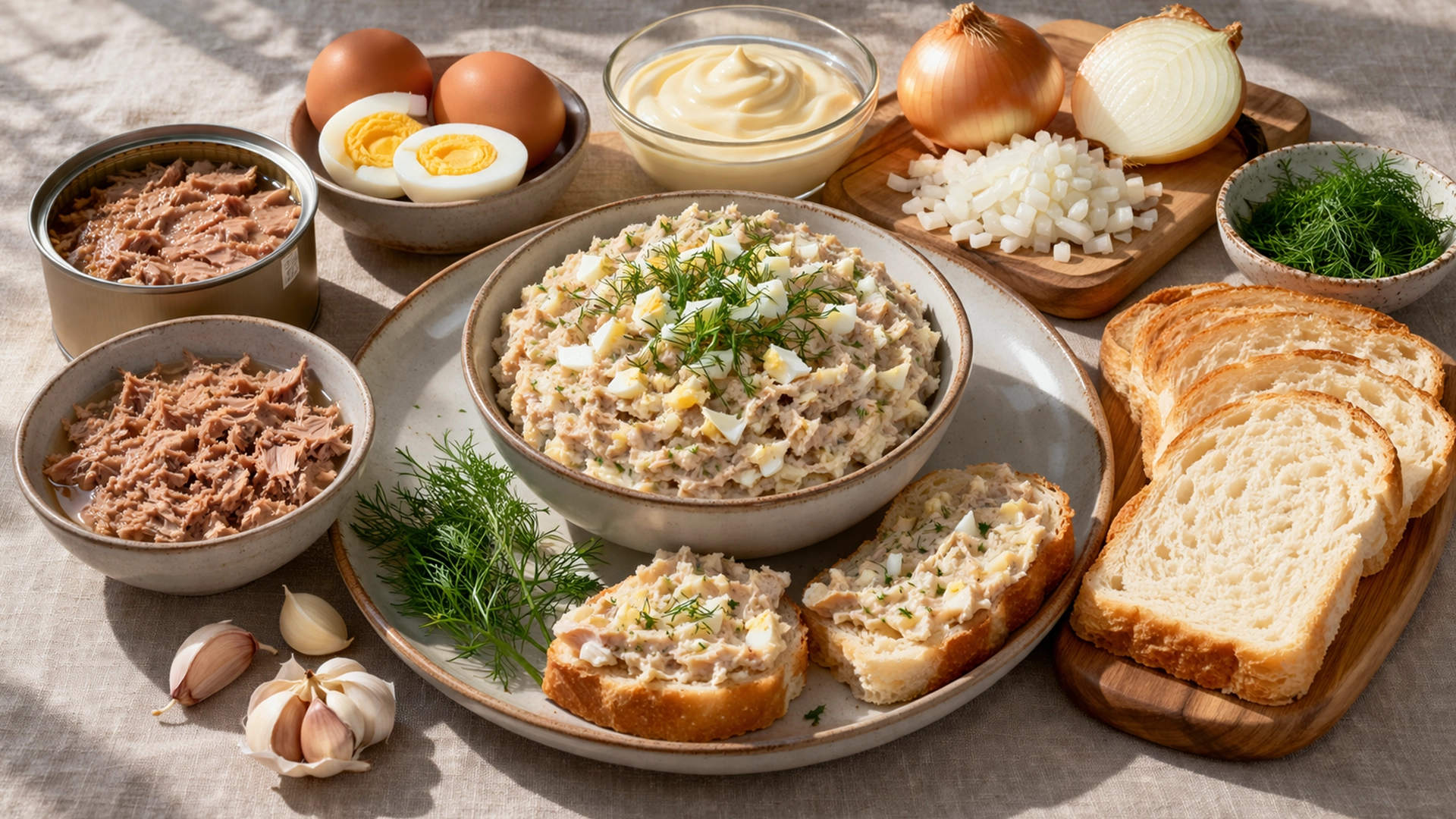 Фото блюда: Паштет из тунца с яйцом и майонезом нежный намазочный вариант