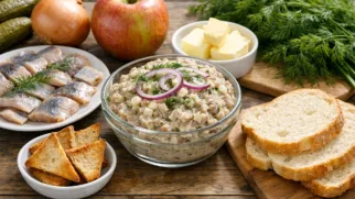 Фото рецепта: Паштет из сельди с яблоком и луком нежный домашний вариант