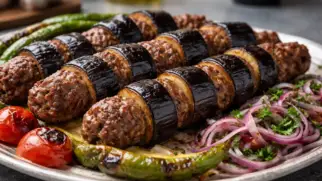 Фото рецепта: Патлыджан кебаб с говядиной и баклажанами