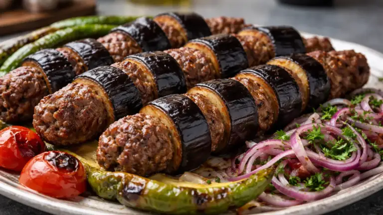 Фото блюда: Патлыджан кебаб с говядиной и баклажанами